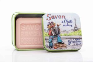 Prowansalskie mydło Różane BIO w metalowym pudełku "Gavroche" 100g