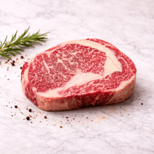 Ribeye z polskiej wołowiny-2 Stek z antrykotu Ribeye z polskiej wołowiny Premium BMS 3+ sezonowany na mokro