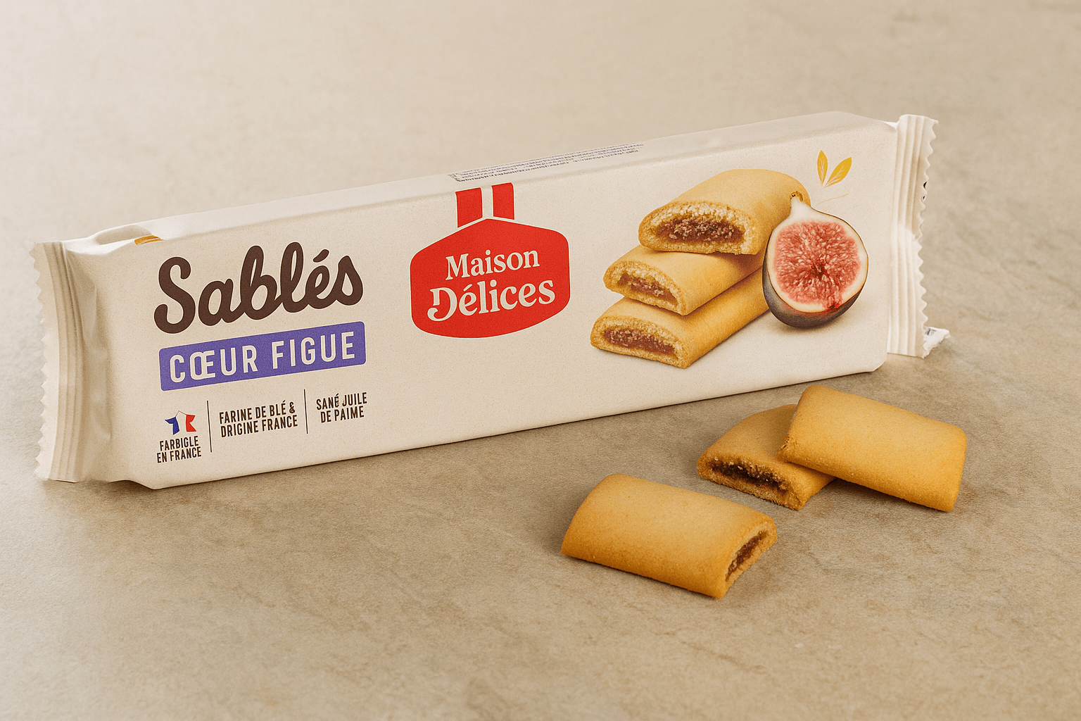 Francuskie kruche ciasteczka z figowym nadzieniem